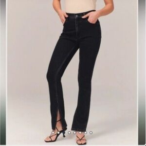 Abercrombie & Fitch Black Skinny Split Hem Jeans